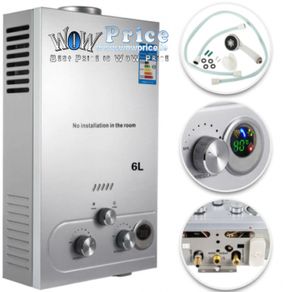 250110 VEVOR 6L LPG Water Heater Propane Gas Tankless Instant Boiler With Shower