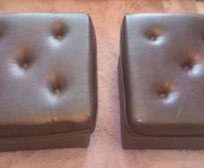 Brown Leather Puff