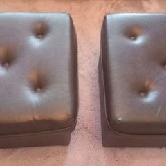 Brown Leather Puff