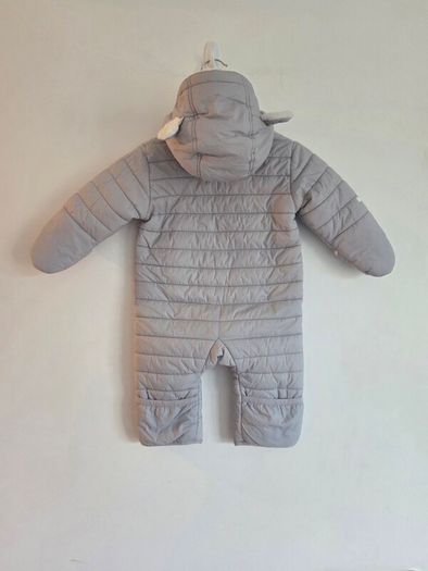3-6m, The Little White Company Grey Bear Snowsuit
