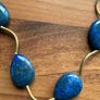 Atara 925 Necklace Signed Pear Shape Blue Lapis Lazuli Beads Vintage Image 2
