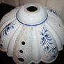 Vintage White and blue hand painted ceramic Ceiling Lampshade Image 4