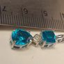 Rhodium Plated Sterling Silver Rare Capri Blue Quartz Pendant Image 9