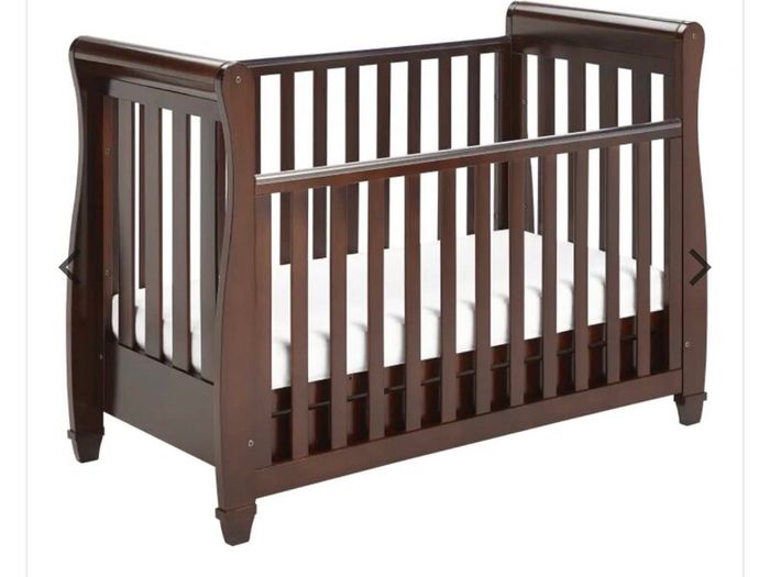 Babymore Eva Sleigh Dropside Cotbed with Drawer