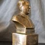 Small vintage bronze bust of chairman mao Image 4