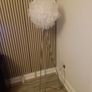 Silver lamp stand with feather shade Image 3