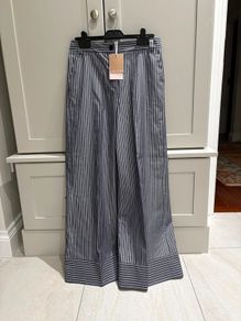 iblues brand which is a part of max mara group brand pinstripe 100% cotton fabric in a French navy and off white colour  BRAND NEW