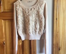 Darling London 3D Rose Sequin Jumper size S Uk 8 includes Postage