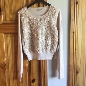 Darling London 3D Rose Sequin Jumper size S Uk 8 includes Postage