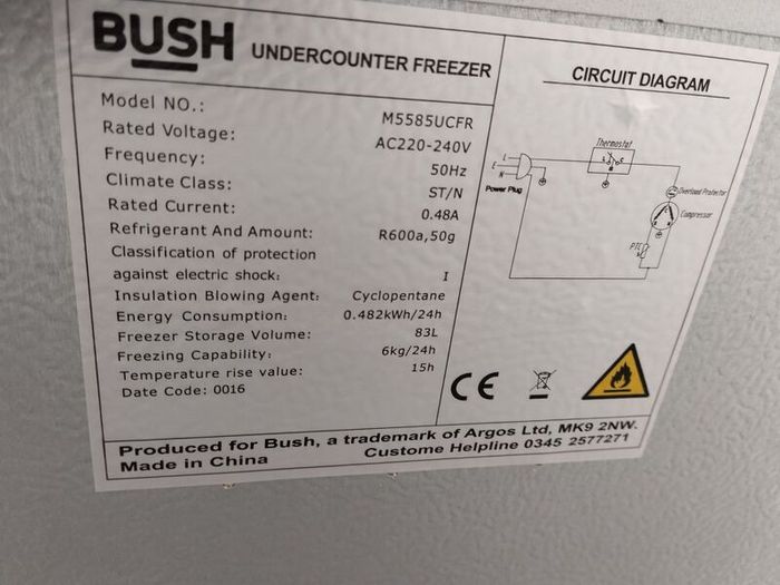 Under counter freezer
