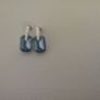 Polished Metal and Blue Stone Set Earrings. Image 3