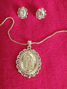 our lady of Guadalupe pendant &chain gold plated