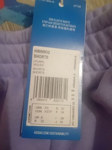ladies shorts. Brand new. Size 6. Adidas. Purple