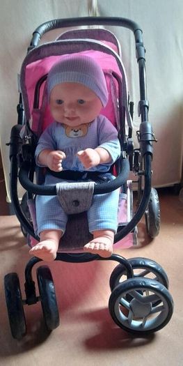 Silver Cross Twin Wave double  buggy and baby doll