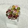 Multi-Tourmaline, White Zircon Floral Ring Image 5