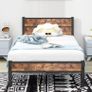 Single Bed Frame with Wooden Headboard and Footboard Image 7