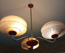 Rare Authentic 1950s Atomic UFO Pendant Light . Pristine & Working