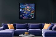 'Purple Bloom', Abstract Pour Art, by artist Helen Mathews
