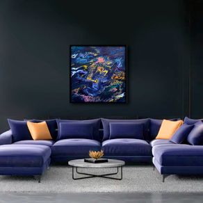 'Purple Bloom', Abstract Pour Art, by artist Helen Mathews