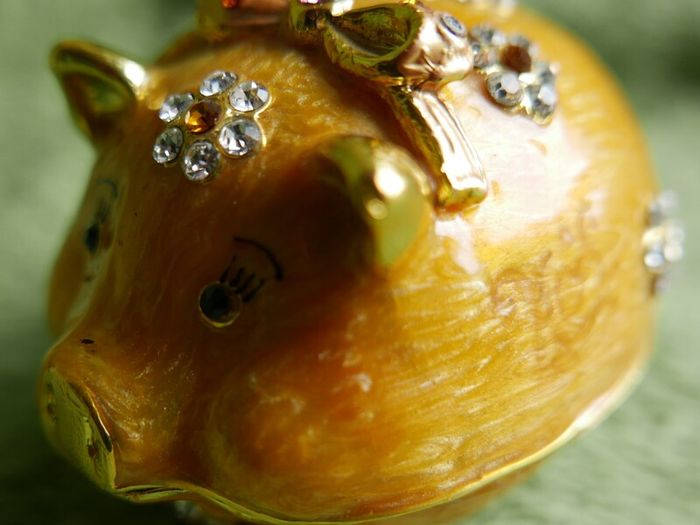 Enamel Pig Trinket Box