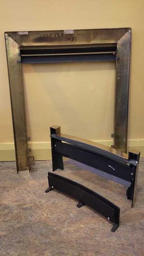 Brass effect gas fire surround