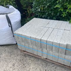 48 4"blocks & 1 Ton bag of gravel