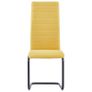 Cantilever Dining Chairs 4 pcs Yellow Fabric Image 3