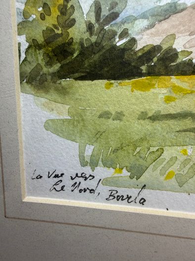 Leslie Nesbitt signed original watercolour - "La Vue vers le Nord", framed