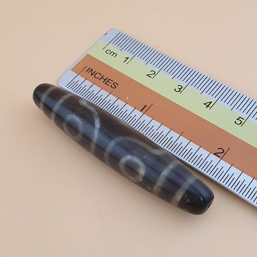 Vintage Himalayan 3 Eyes Tibetan Agate Dzi Bead Amulet