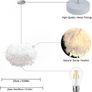 Feather Pendant Light, LED White Feather Lamp Shade Ceiling, E27 Light Fittings Ceilings, Applicable to Bedroom, Living Room, Dining Room Image 5