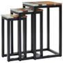Nesting Tables 3 pcs Solid Teak Wood and Polyresin Image 2