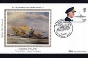 1982 Great Britain Benham Silke Cover commemorating Naval Bombardment on D-Day +2  with linked cancel tying 29p Viscount Cunningham and H.M.S. Warspite commemorative stamp