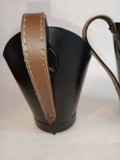 Pair of Metal & Leather Equestrian Candle Holders