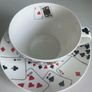 Vintage playing card cup and saucer set Image 3