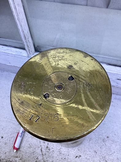 Brass Military shell case engraved 1916