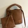 NEW woven bottega inspired bag brown Image 2