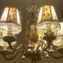 70s Gorgeous Ronantic Brass and Porcelain Chandelier Image 5