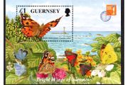 1997 Guernsey Endangered Species. Butterflies and Moths Commemorative Stamp Miniature Sheet Mint Never Hinged (MNH)
