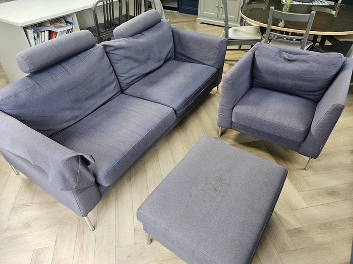 3 Seater & 1 Seater & Footstool