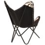 Butterfly Chair Black and White Genuine Goat Leather Image 5