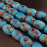Vintage Blue Millefiori Glass Beads Strand Necklace 22 inches Long Image 2
