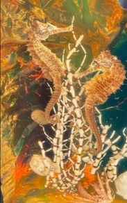 Lucite sea scape ornament