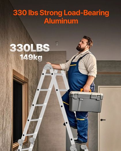 7-in-1 Folding Ladder 5.8M - 150kg Load - Heavy Duty Telescopic Extension