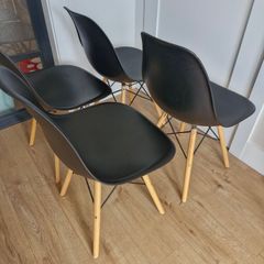 EZ Living Furniture scandi black dining chair set x 4
