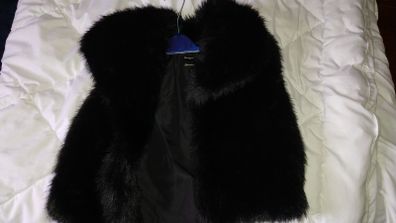 Fur black river Island gillet