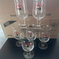 6 half pint Birra moretti new glasses