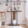 Console Table for Hallway Slim, Narrow Hallway Table, 2-Tier Industrial Sofa Table with Geometric-Styled Structure, for Living Room, Bedroom, Entryway, Foyer, Rustic Brown and Black Image 6