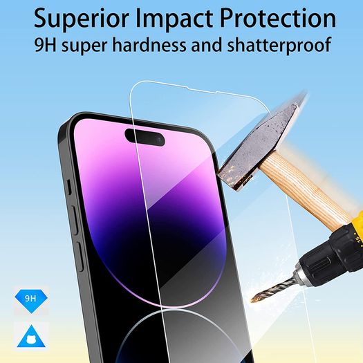 For iPhone 14 Pro Max Tempered Glass Screen Protector Saver Cover Case Friendly New - FHT30IPTG