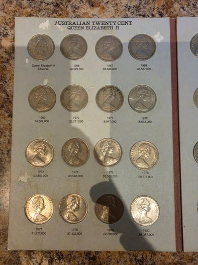 Australia 20 and 50 Cent Coin Album in Presentation Holder