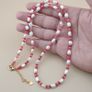 Natural Pearl & Rose Quartz Necklace Elegant 22 Design Image 4